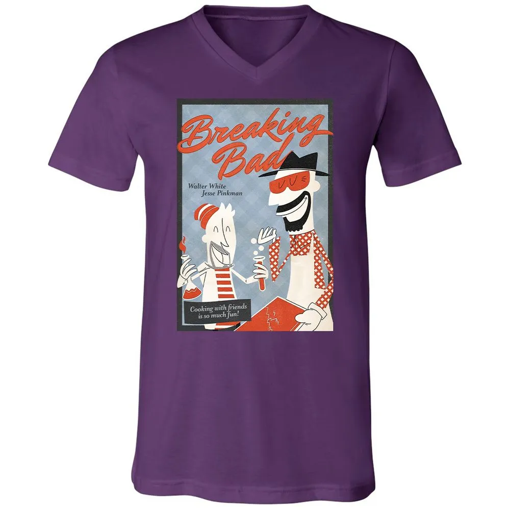 Unisex V-Neck T-Shirt - 3C5ZK7QT - Team Purple - 2
