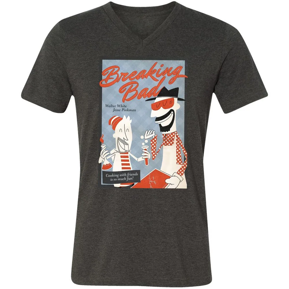Unisex V-Neck T-Shirt - 3C5ZK7QT - Dark Grey Heather - 8