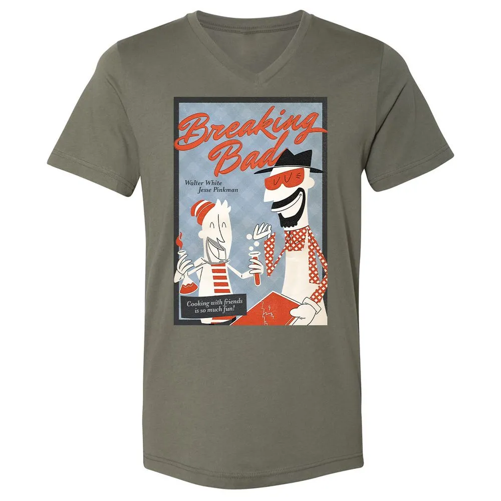 Unisex V-Neck T-Shirt - 3C5ZK7QT - Military Green - 10