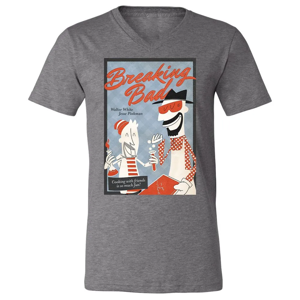 Unisex V-Neck T-Shirt - 3C5ZK7QT - Deep Heather - 13