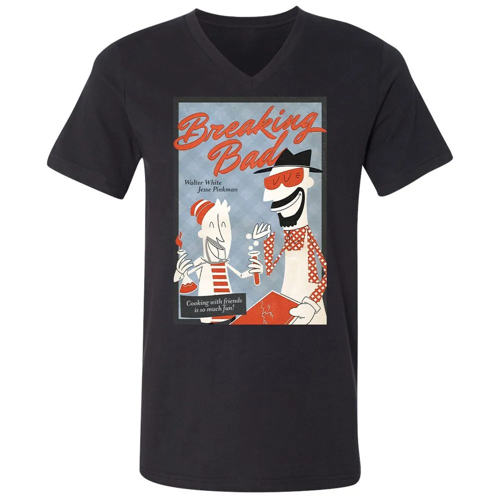 Unisex V-Neck T-Shirt - 3C5ZK7QT - Black - 16