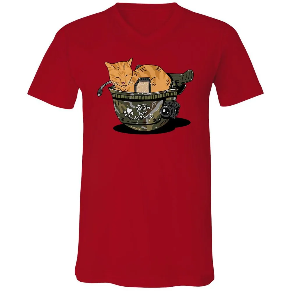 Unisex V-Neck T-Shirt - QDVGJKA6 - Red - 3
