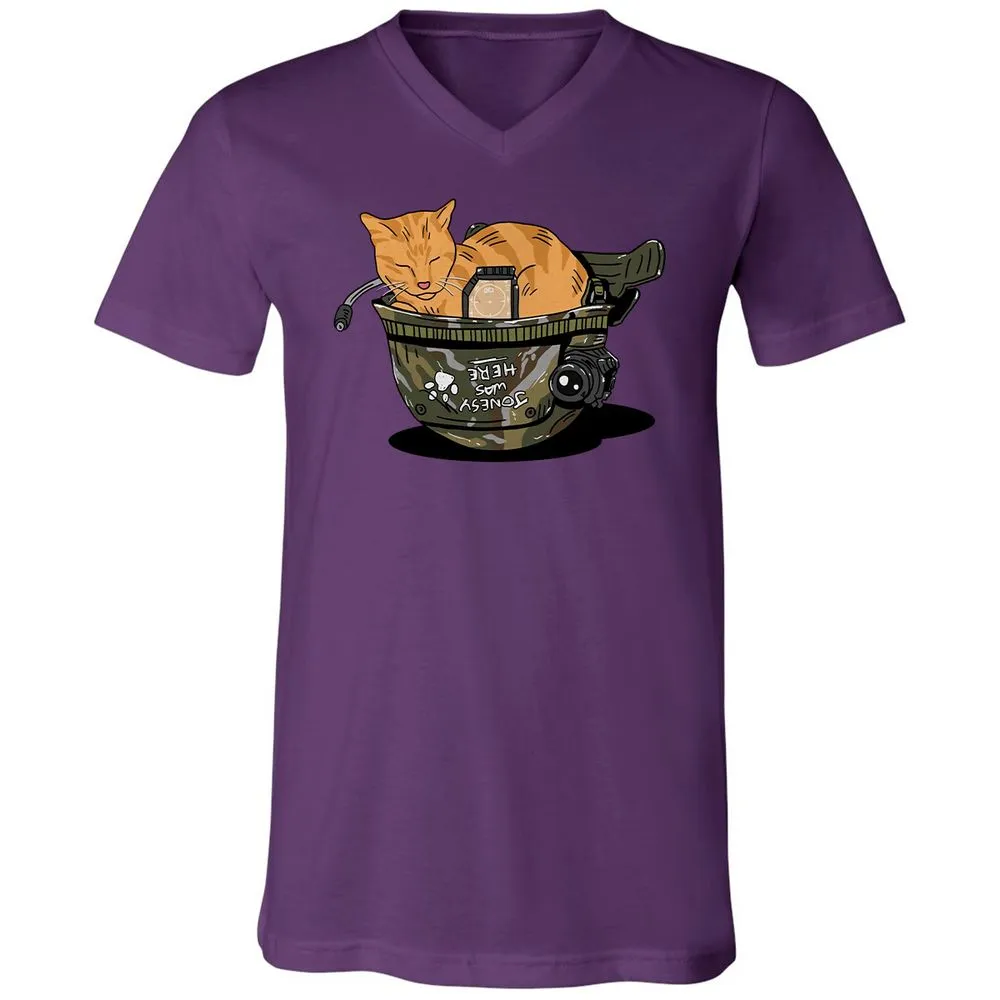 Unisex V-Neck T-Shirt - QDVGJKA6 - Team Purple - 2