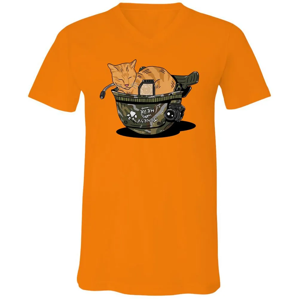 Unisex V-Neck T-Shirt - QDVGJKA6 - Orange - 11
