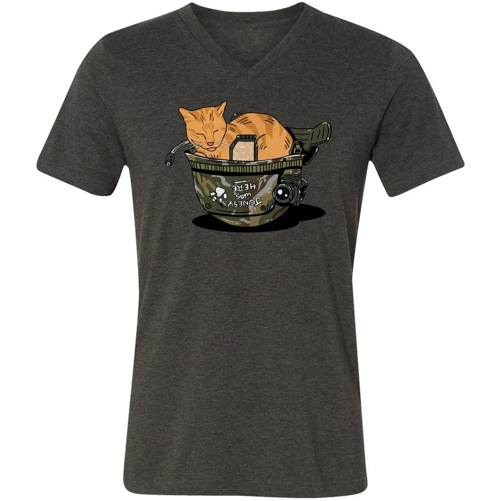 Unisex V-Neck T-Shirt - QDVGJKA6 - Dark Grey Heather - 8