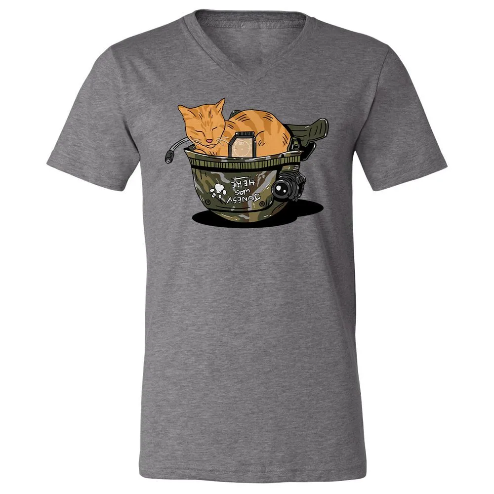 Unisex V-Neck T-Shirt - QDVGJKA6 - Deep Heather - 13