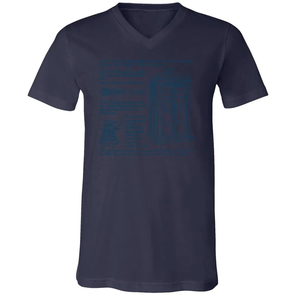 Unisex V-Neck T-Shirt - 846VQHVP - Navy - 9