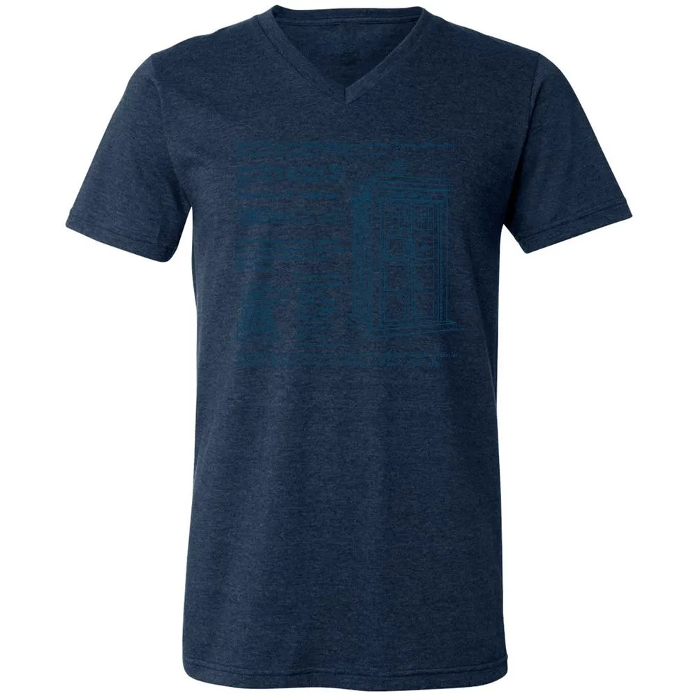 Unisex V-Neck T-Shirt - 846VQHVP - Heather Navy - 15