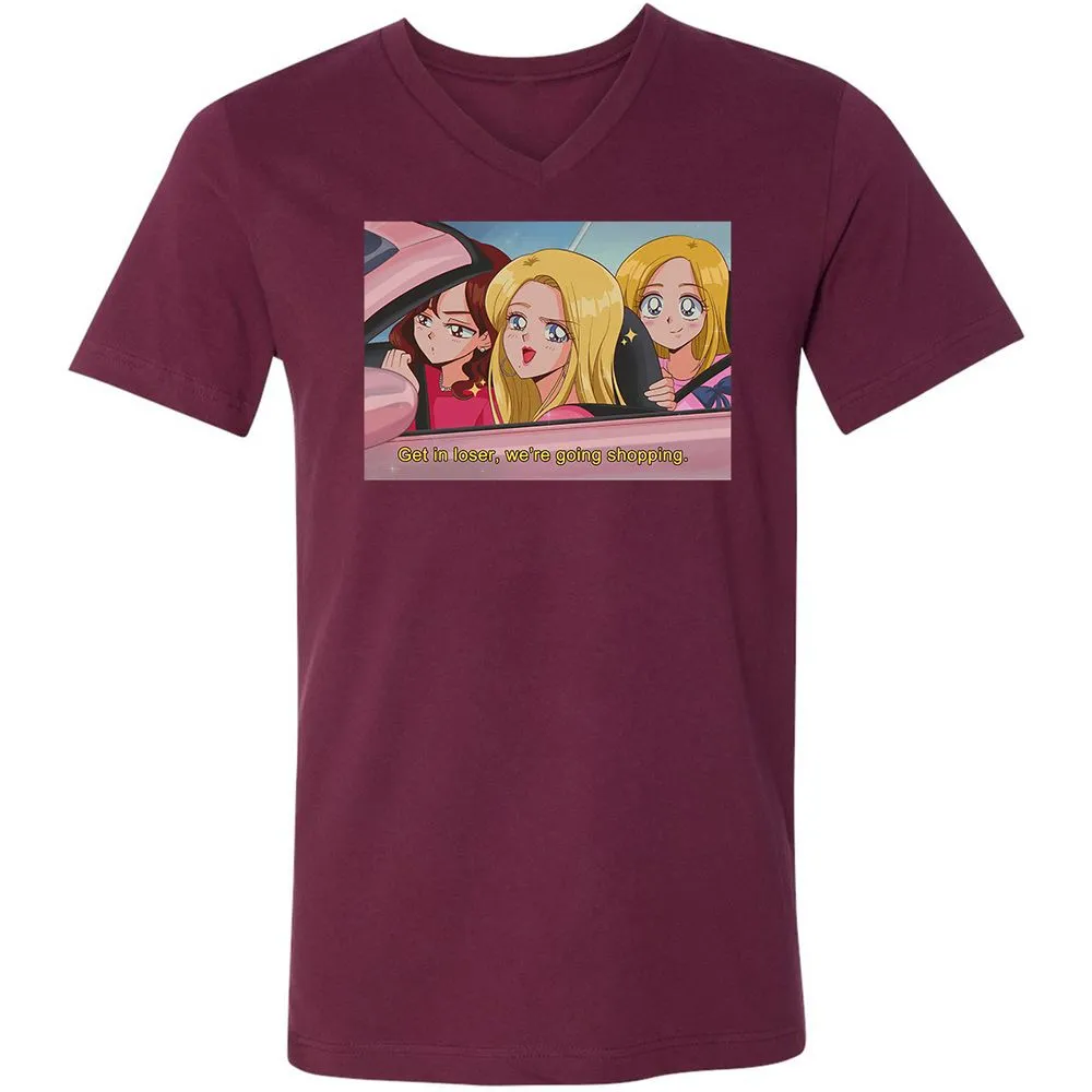 Unisex V-Neck T-Shirt - L9165542 - Maroon - 6