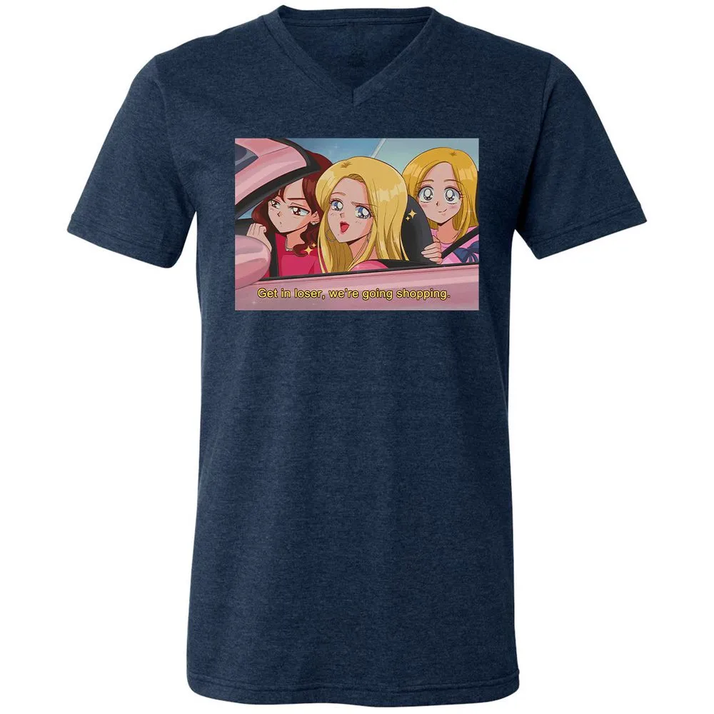 Unisex V-Neck T-Shirt - L9165542 - Heather Navy - 15
