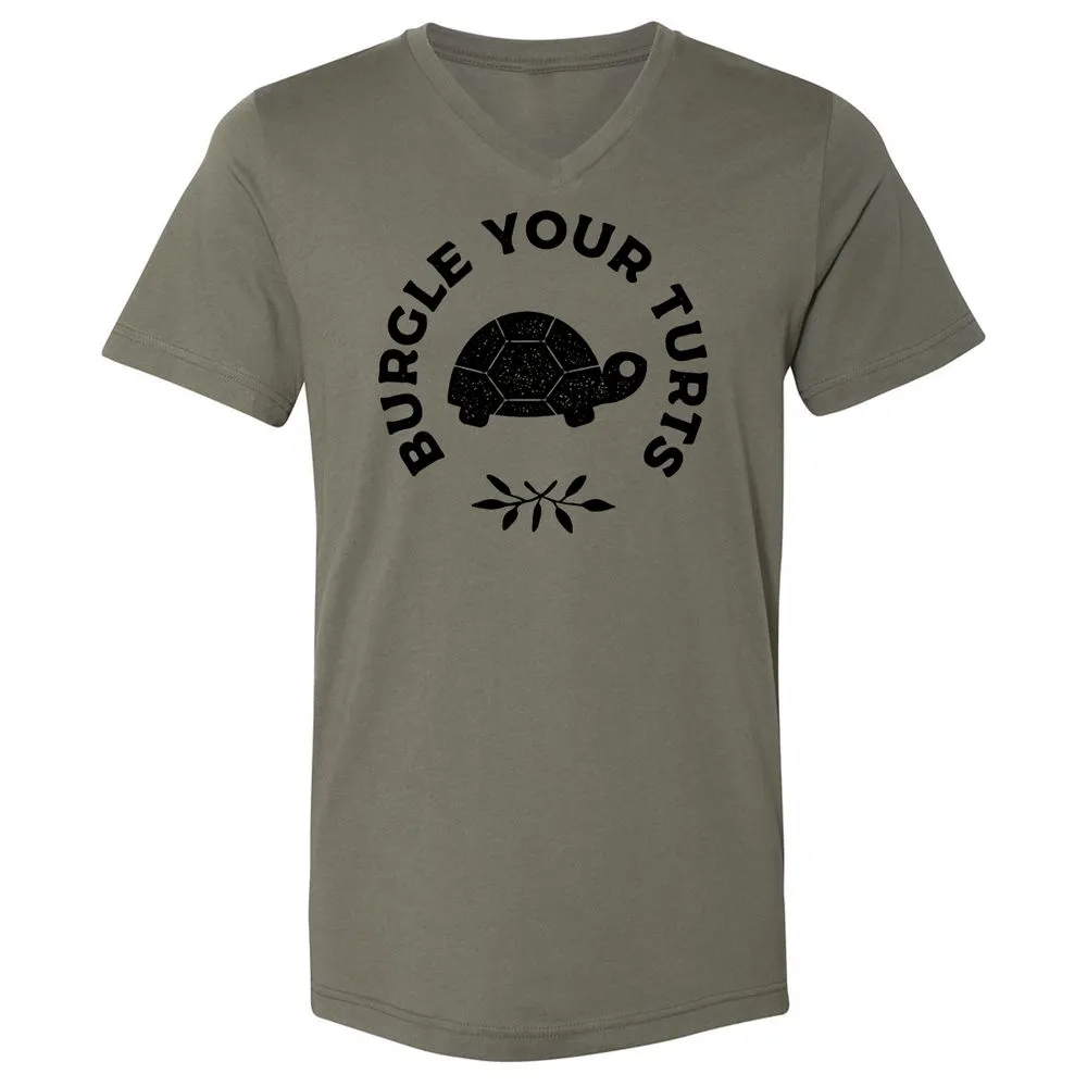 Unisex V-Neck T-Shirt - 8M3PF9HB - Military Green - 10