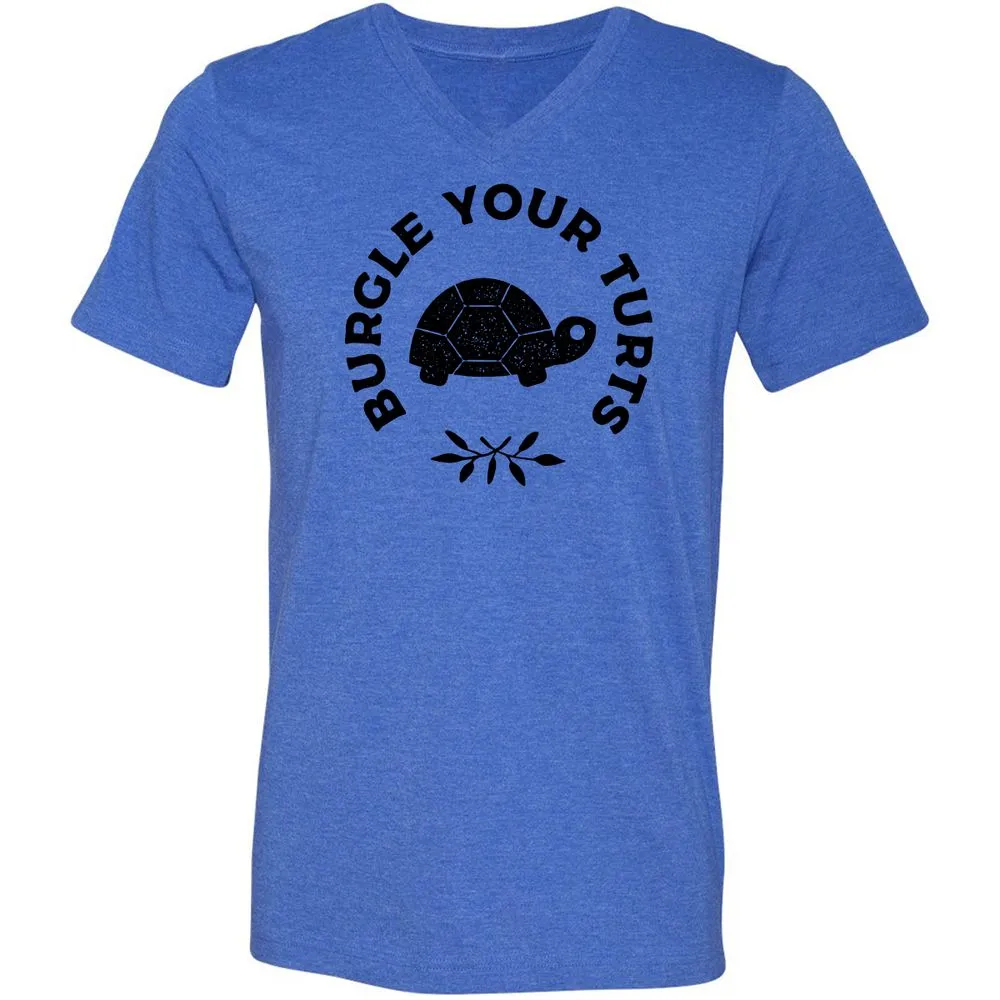 Unisex V-Neck T-Shirt - 8M3PF9HB - Heather True Royal - 14