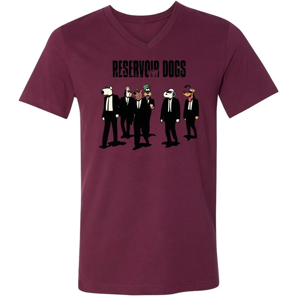 Unisex V-Neck T-Shirt - 419XYVNL - Maroon - 6
