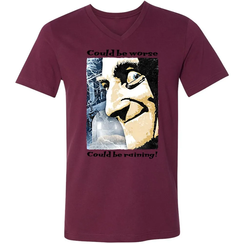 Unisex V-Neck T-Shirt - 1XJ32HF3 - Maroon - 6
