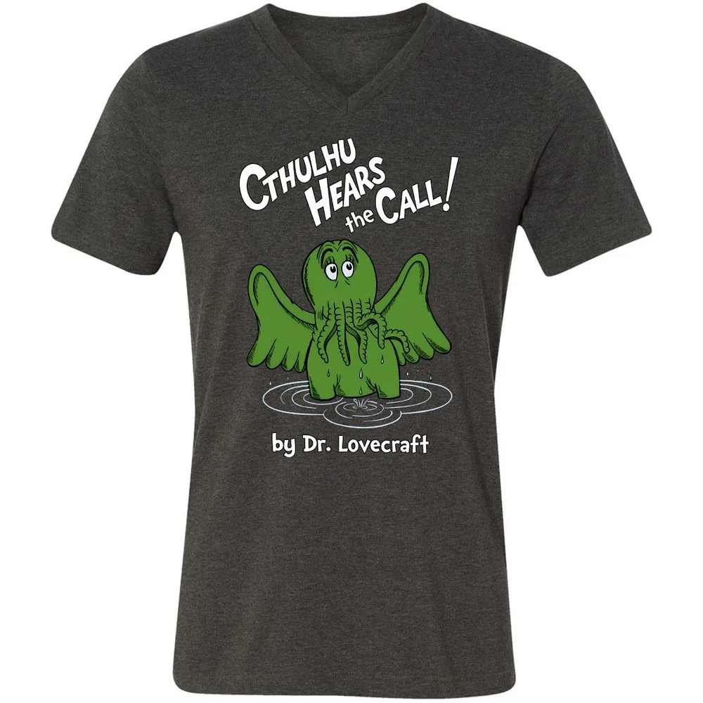 Unisex V-Neck T-Shirt - DLG28ZD2 - Dark Grey Heather - 8