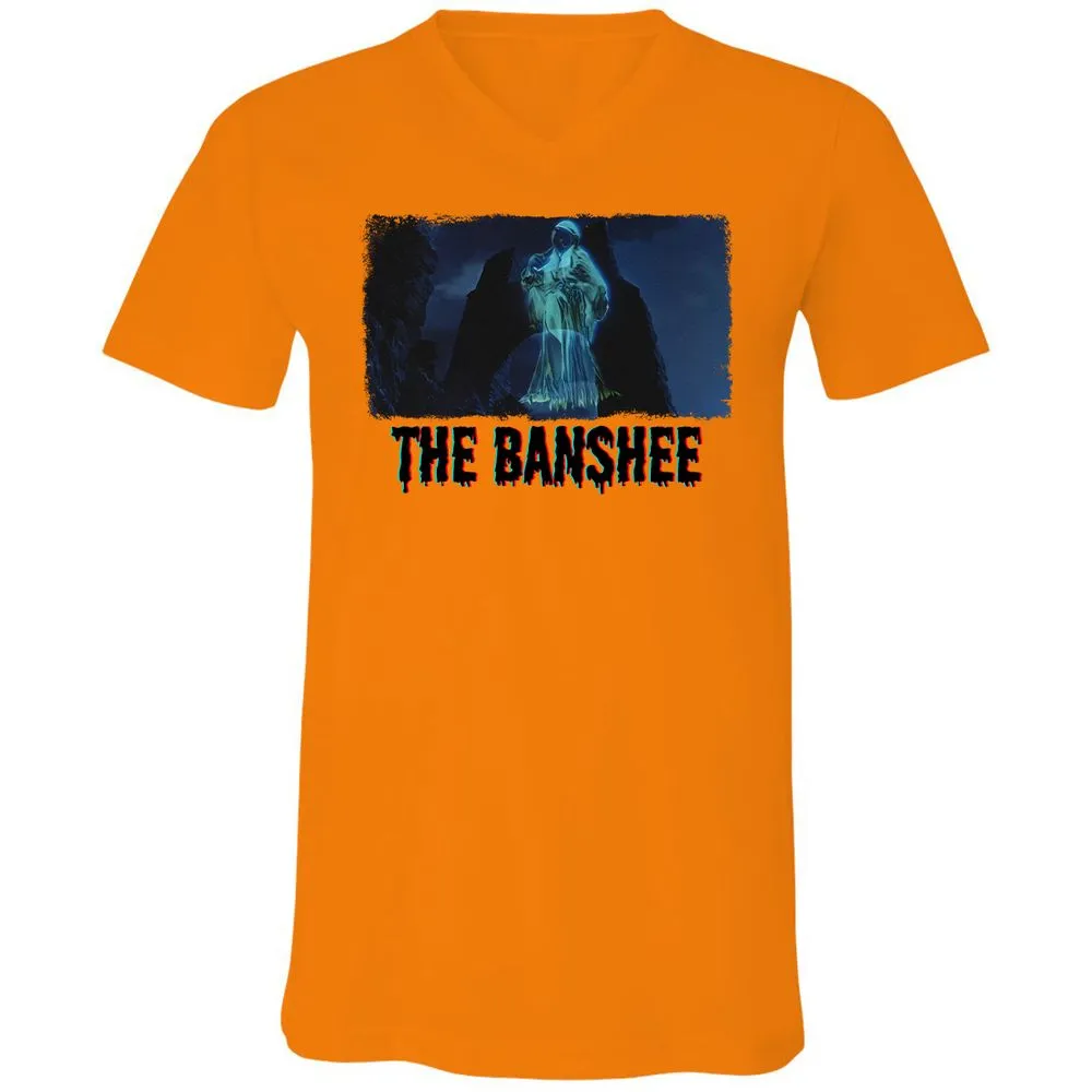 Unisex V-Neck T-Shirt - L3GJDTUJ - Orange - 11
