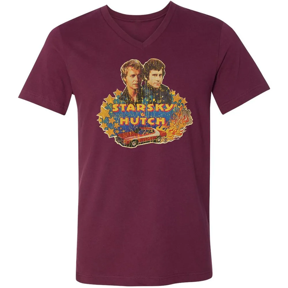 Unisex V-Neck T-Shirt - ZNB8SQLQ - Maroon - 6