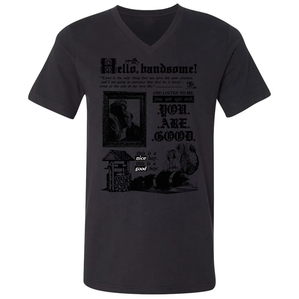 Unisex V-Neck T-Shirt - 641JGN74 - Black - 16