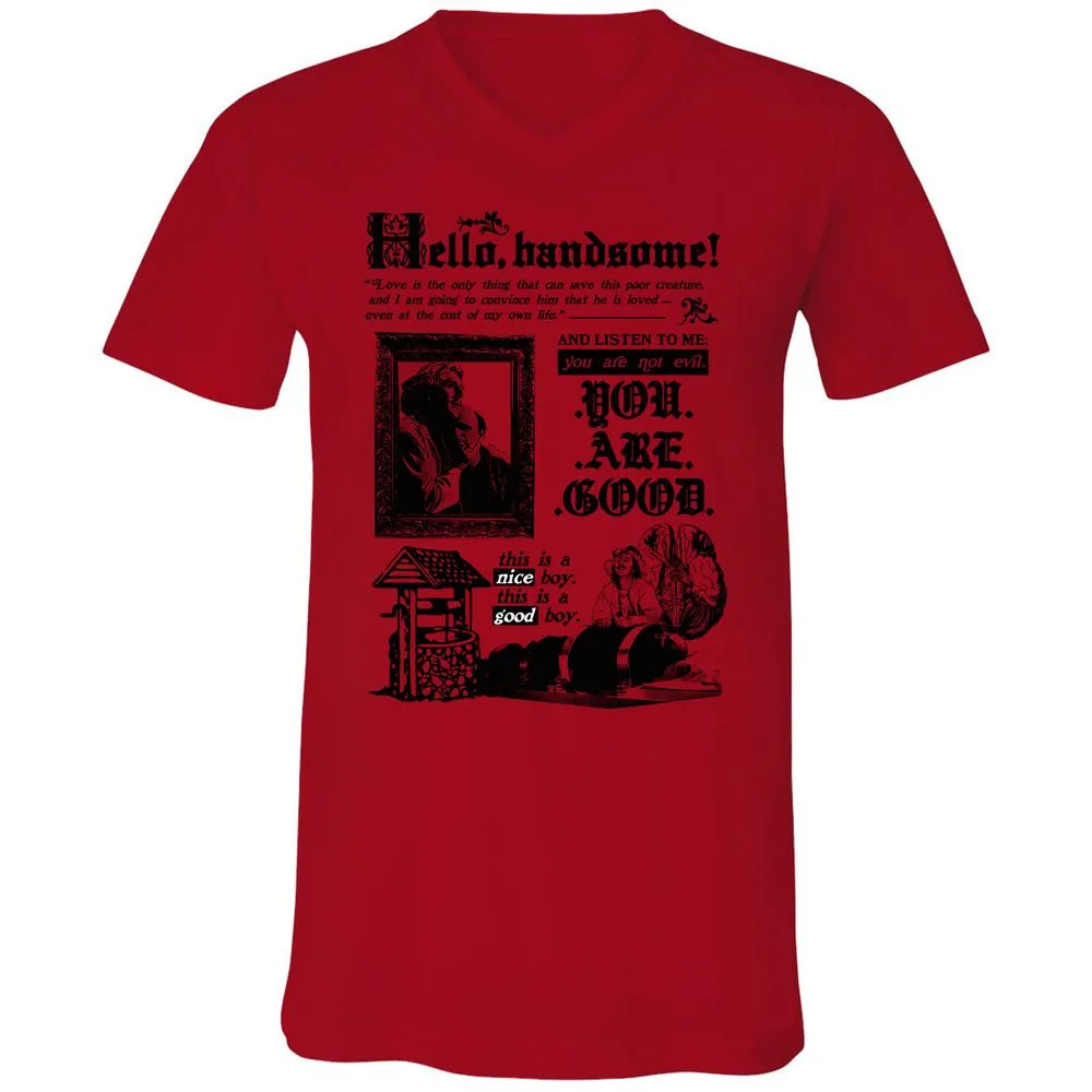 Unisex V-Neck T-Shirt - 641JGN74 - Red - 3