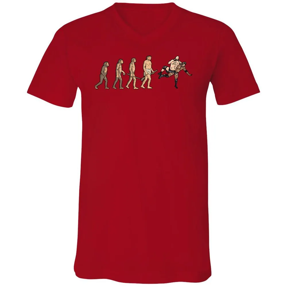 Unisex V-Neck T-Shirt - ZVKVDNJX - Red - 3