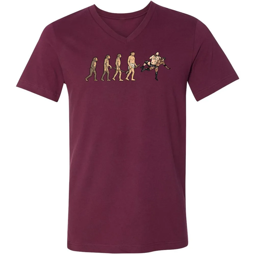Unisex V-Neck T-Shirt - ZVKVDNJX - Maroon - 6