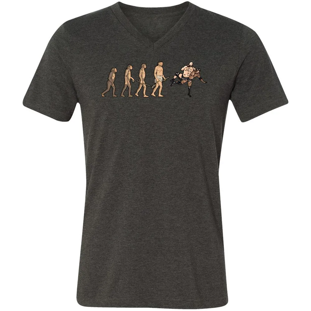 Unisex V-Neck T-Shirt - ZVKVDNJX - Dark Grey Heather - 8