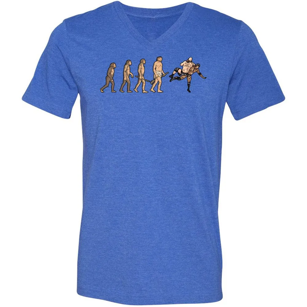 Unisex V-Neck T-Shirt - ZVKVDNJX - Heather True Royal - 14