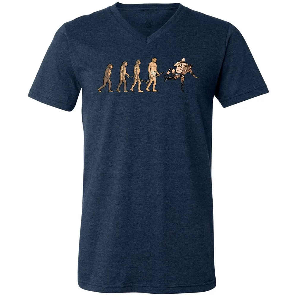 Unisex V-Neck T-Shirt - ZVKVDNJX - Heather Navy - 15