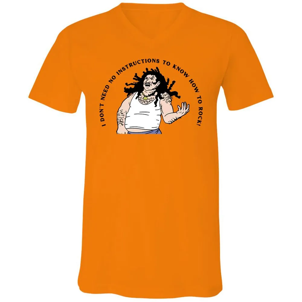 Unisex V-Neck T-Shirt - Y5BYVVDJ - Orange - 11
