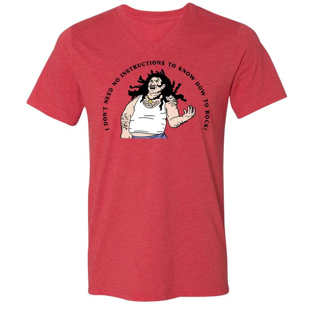 Unisex V-Neck T-Shirt - Y5BYVVDJ - Heather Red - 5