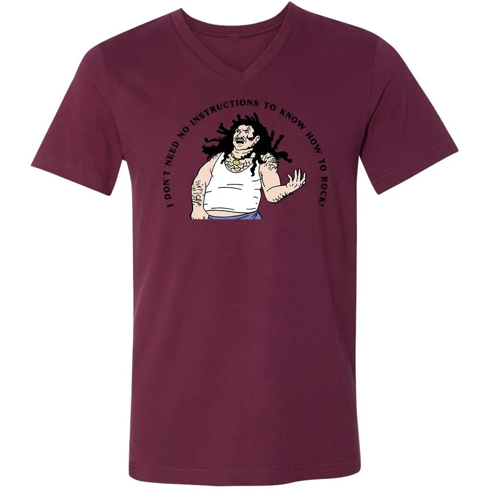 Unisex V-Neck T-Shirt - Y5BYVVDJ - Maroon - 6