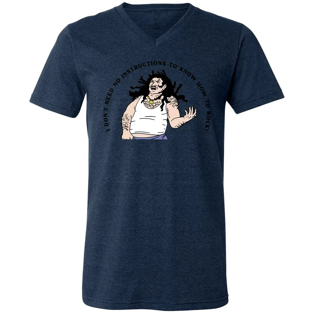 Unisex V-Neck T-Shirt - Y5BYVVDJ - Heather Navy - 15