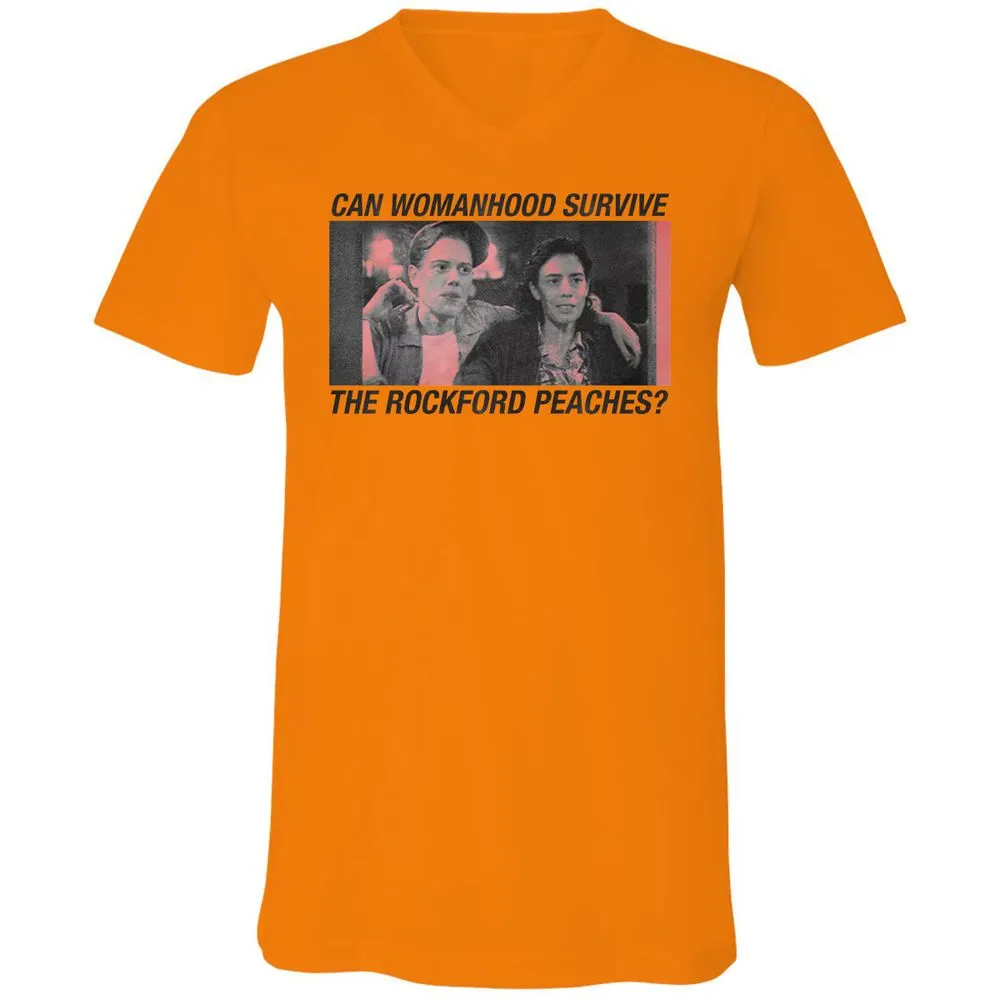 Unisex V-Neck T-Shirt - QVXSHU57 - Orange - 11