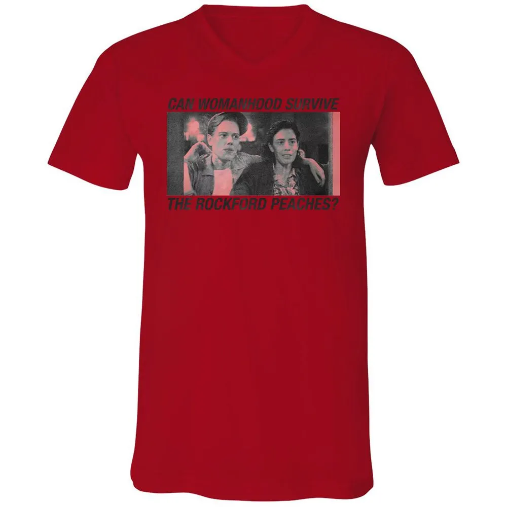 Unisex V-Neck T-Shirt - QVXSHU57 - Red - 3