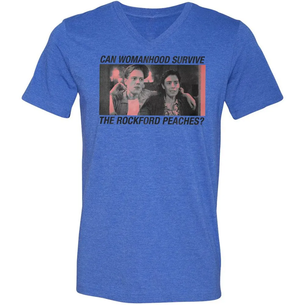 Unisex V-Neck T-Shirt - QVXSHU57 - Heather True Royal - 14