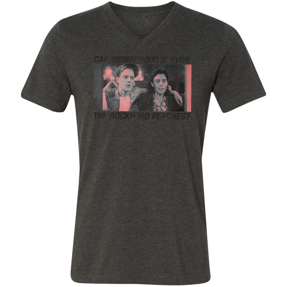 Unisex V-Neck T-Shirt - QVXSHU57 - Dark Grey Heather - 8