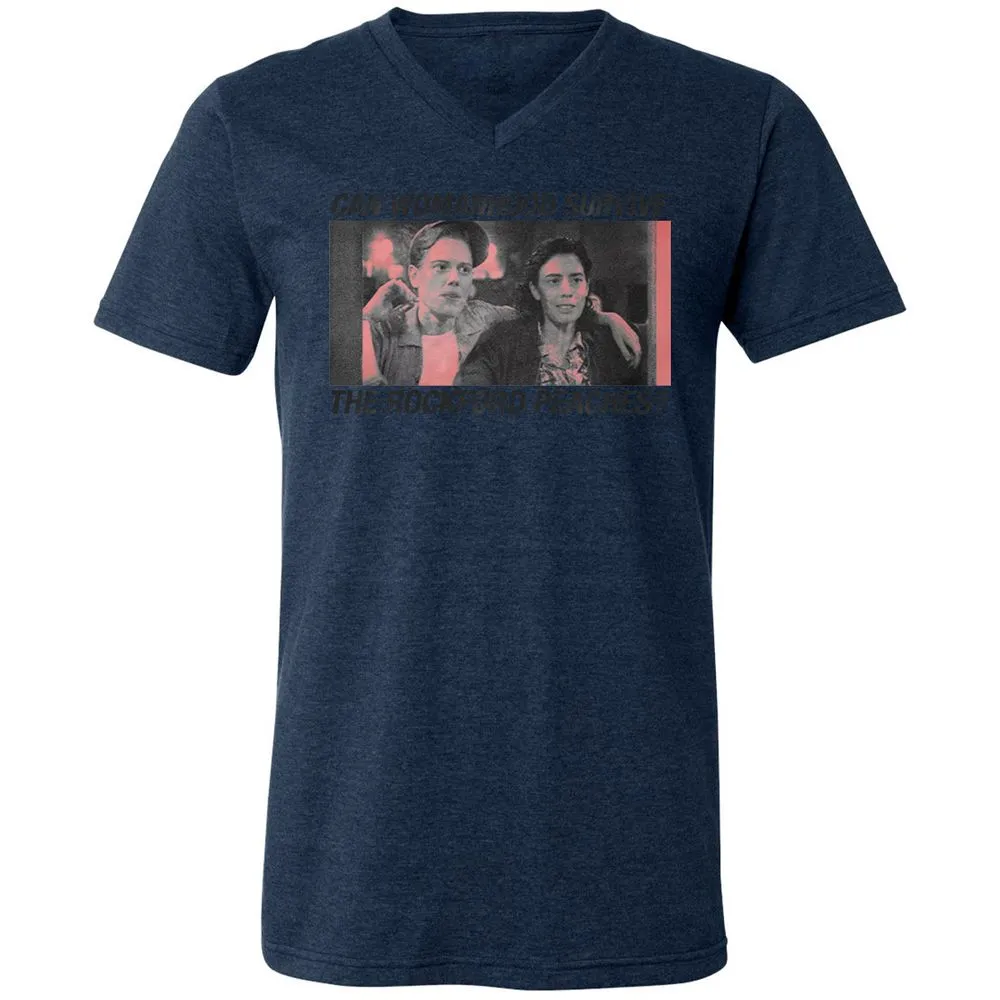 Unisex V-Neck T-Shirt - QVXSHU57 - Heather Navy - 15