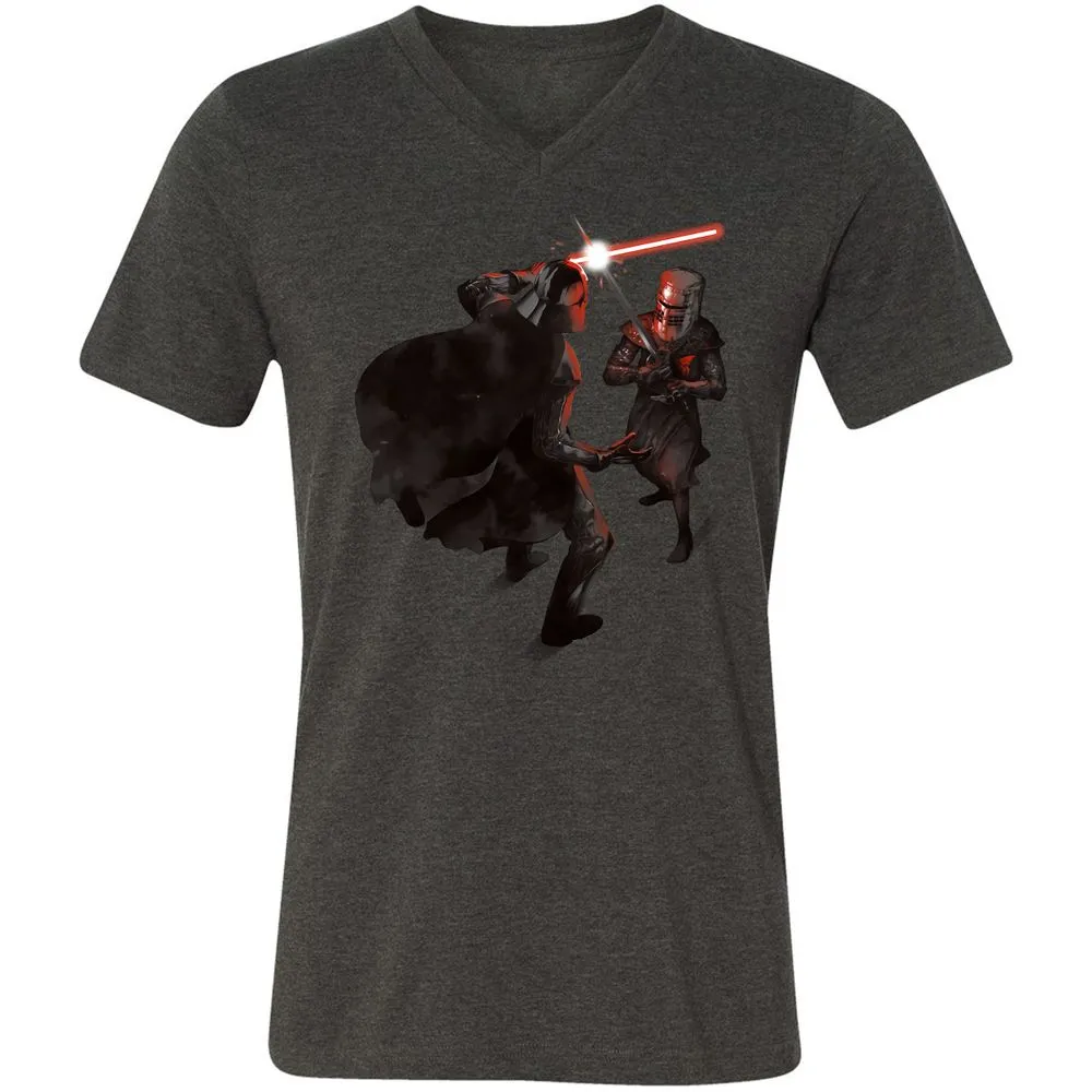 Unisex V-Neck T-Shirt - 16F16CUK - Dark Grey Heather - 8