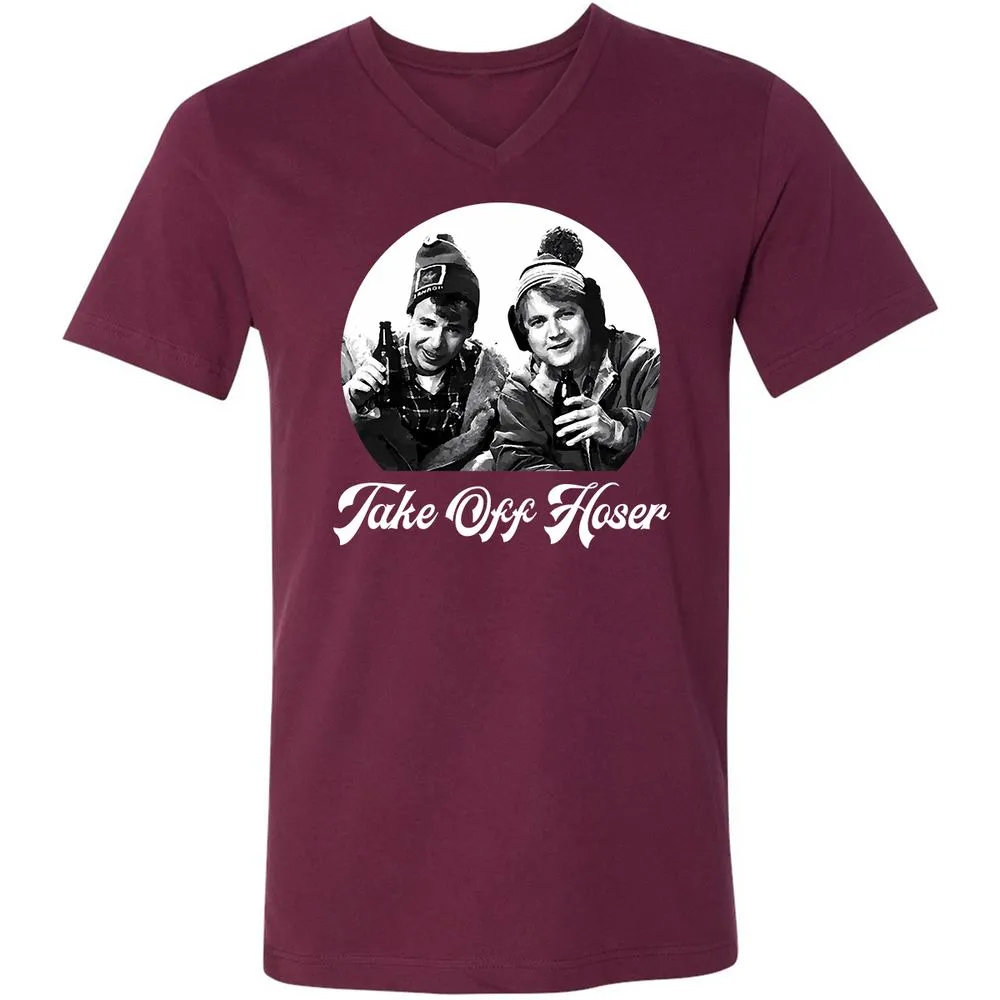 Unisex V-Neck T-Shirt - U1YLWRBW - Maroon - 6