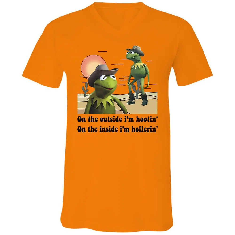 Unisex V-Neck T-Shirt - T7MH351G - Orange - 11