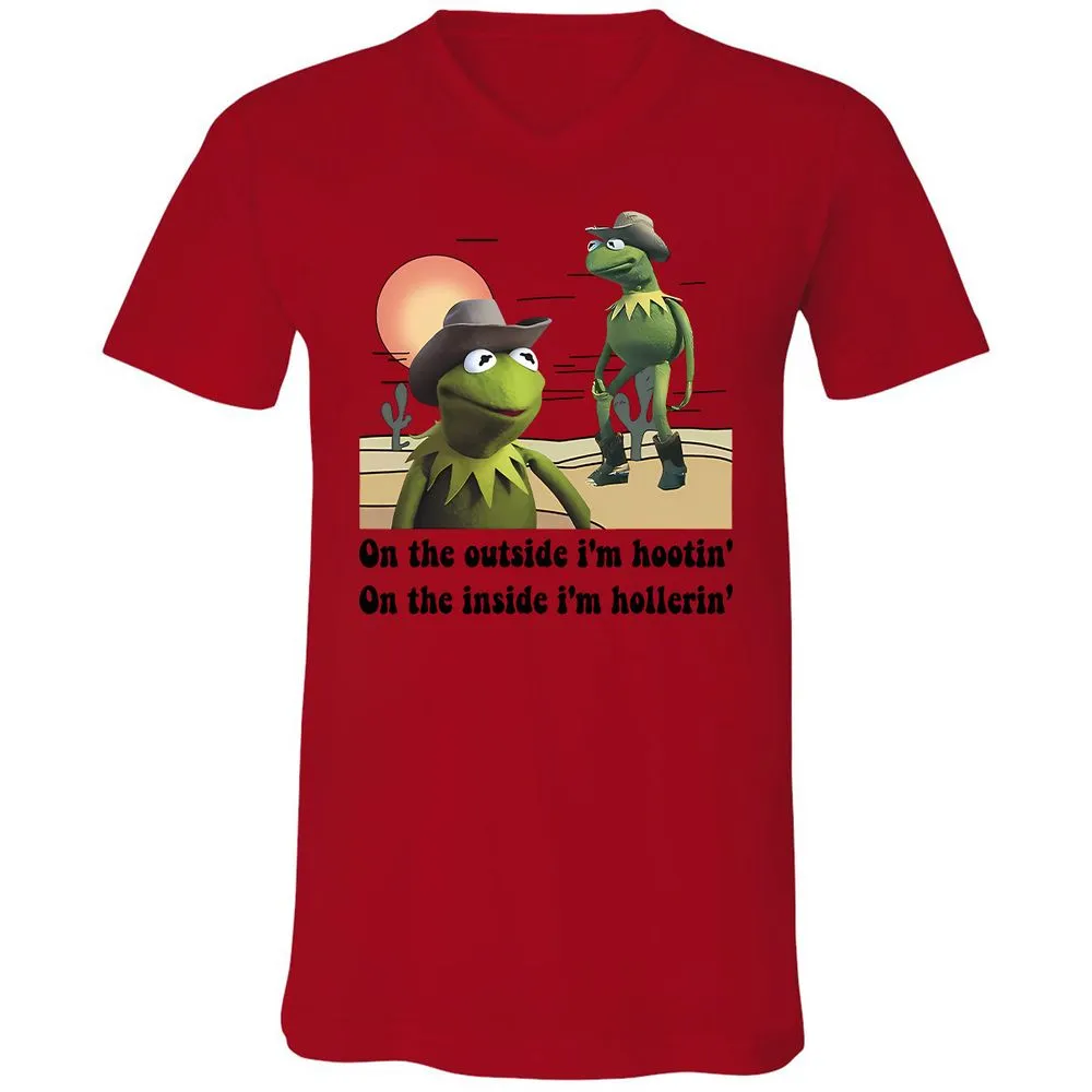 Unisex V-Neck T-Shirt - T7MH351G - Red - 3