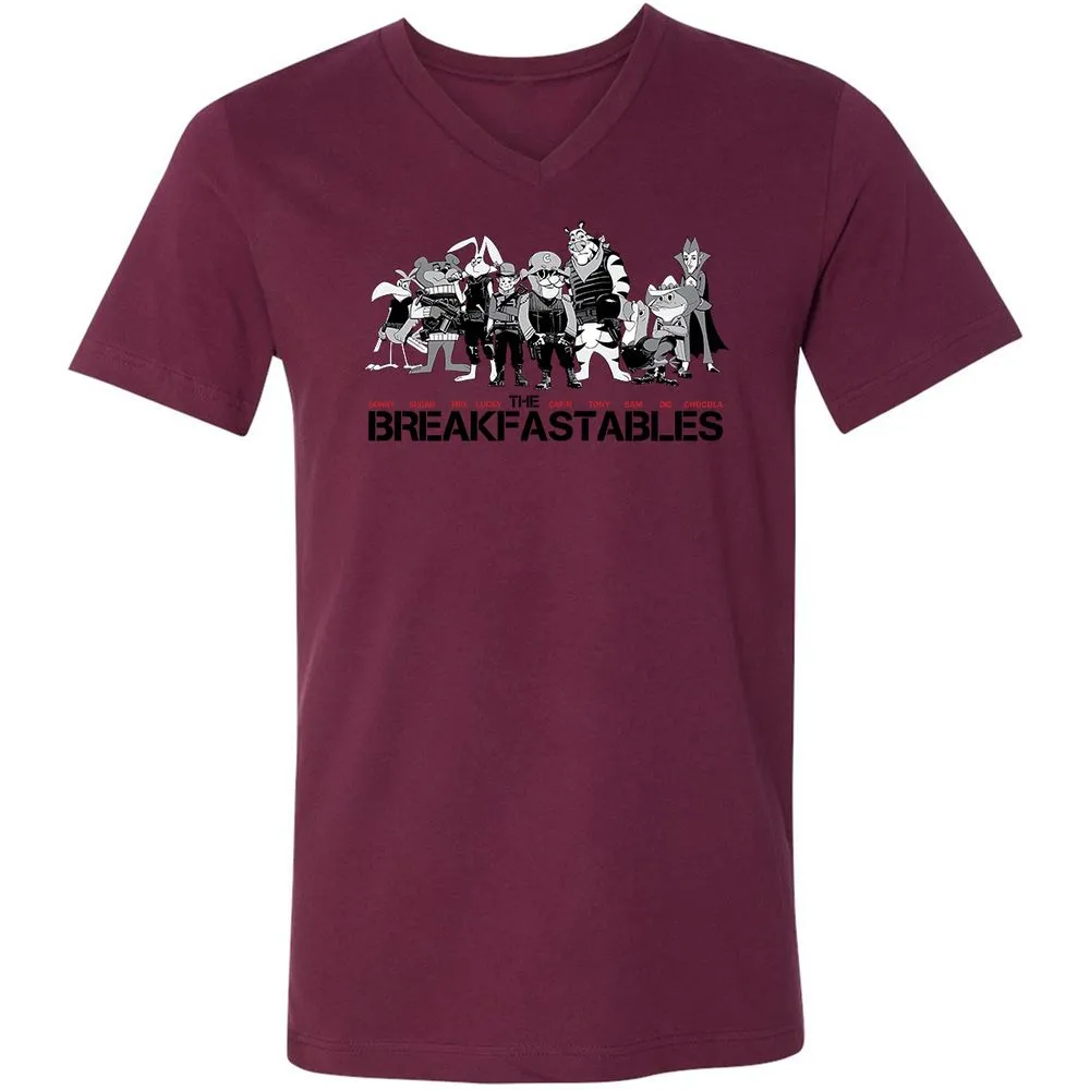 Unisex V-Neck T-Shirt - 4U17QBL9 - Maroon - 6