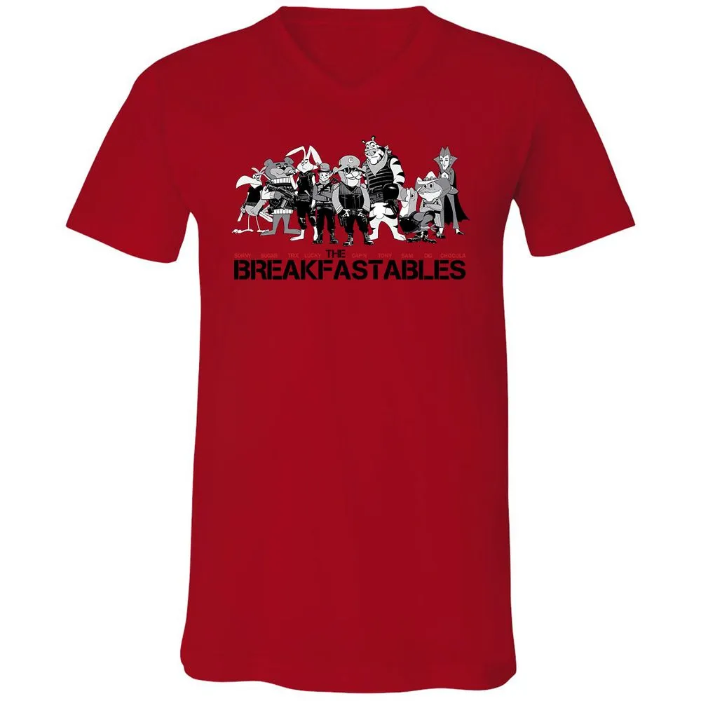 Unisex V-Neck T-Shirt - 4U17QBL9 - Red - 3