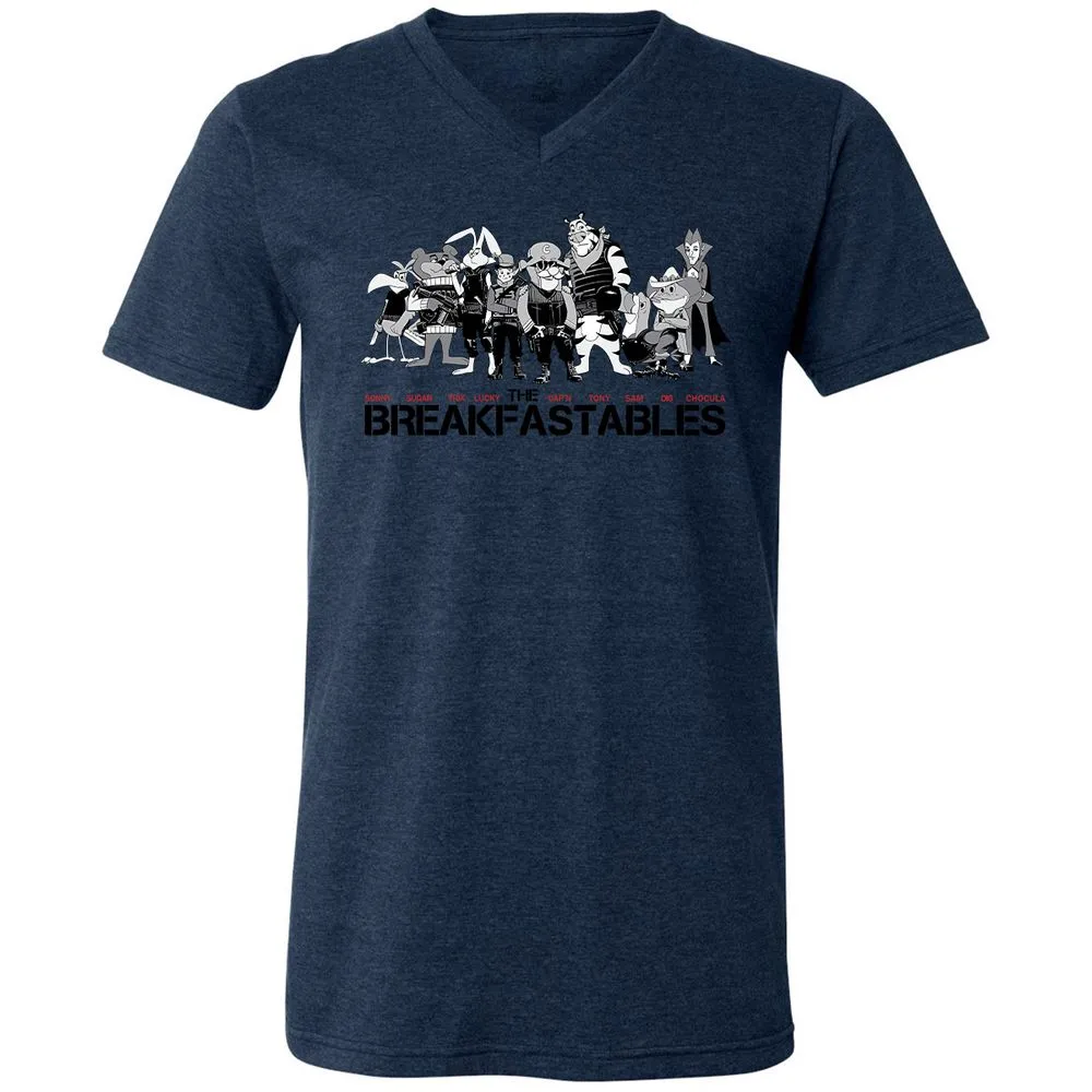 Unisex V-Neck T-Shirt - 4U17QBL9 - Heather Navy - 15