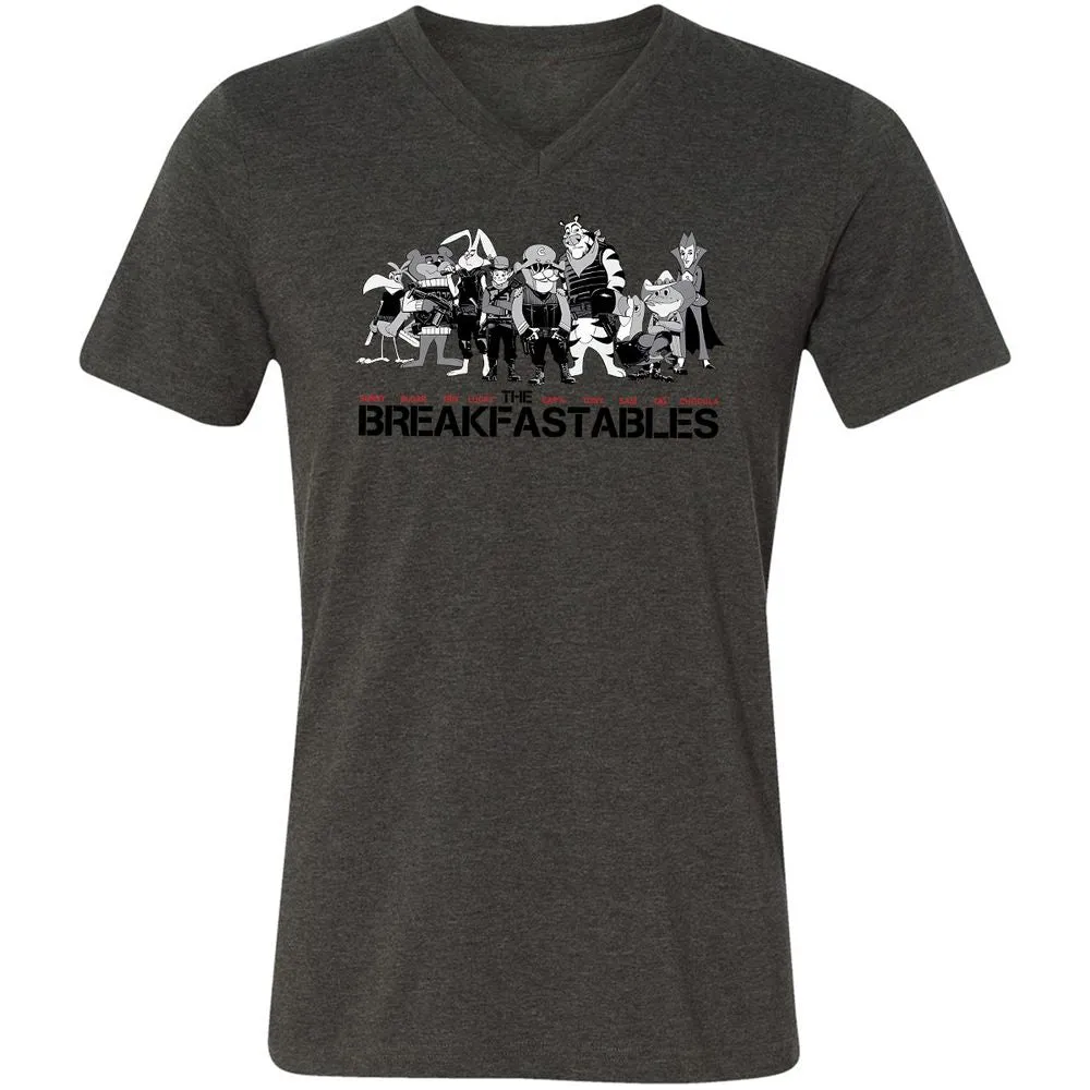 Unisex V-Neck T-Shirt - 4U17QBL9 - Dark Grey Heather - 8
