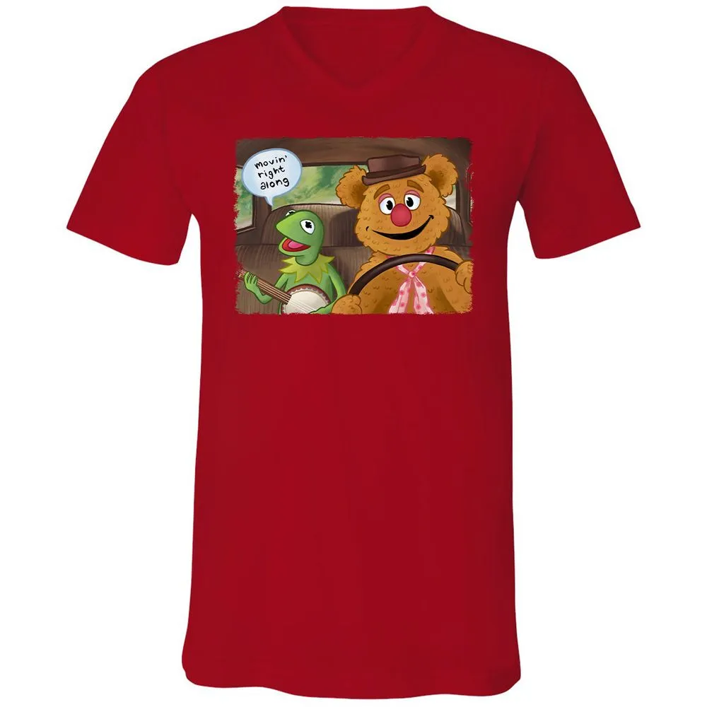 Unisex V-Neck T-Shirt - 3V6A45SJ - Red - 3