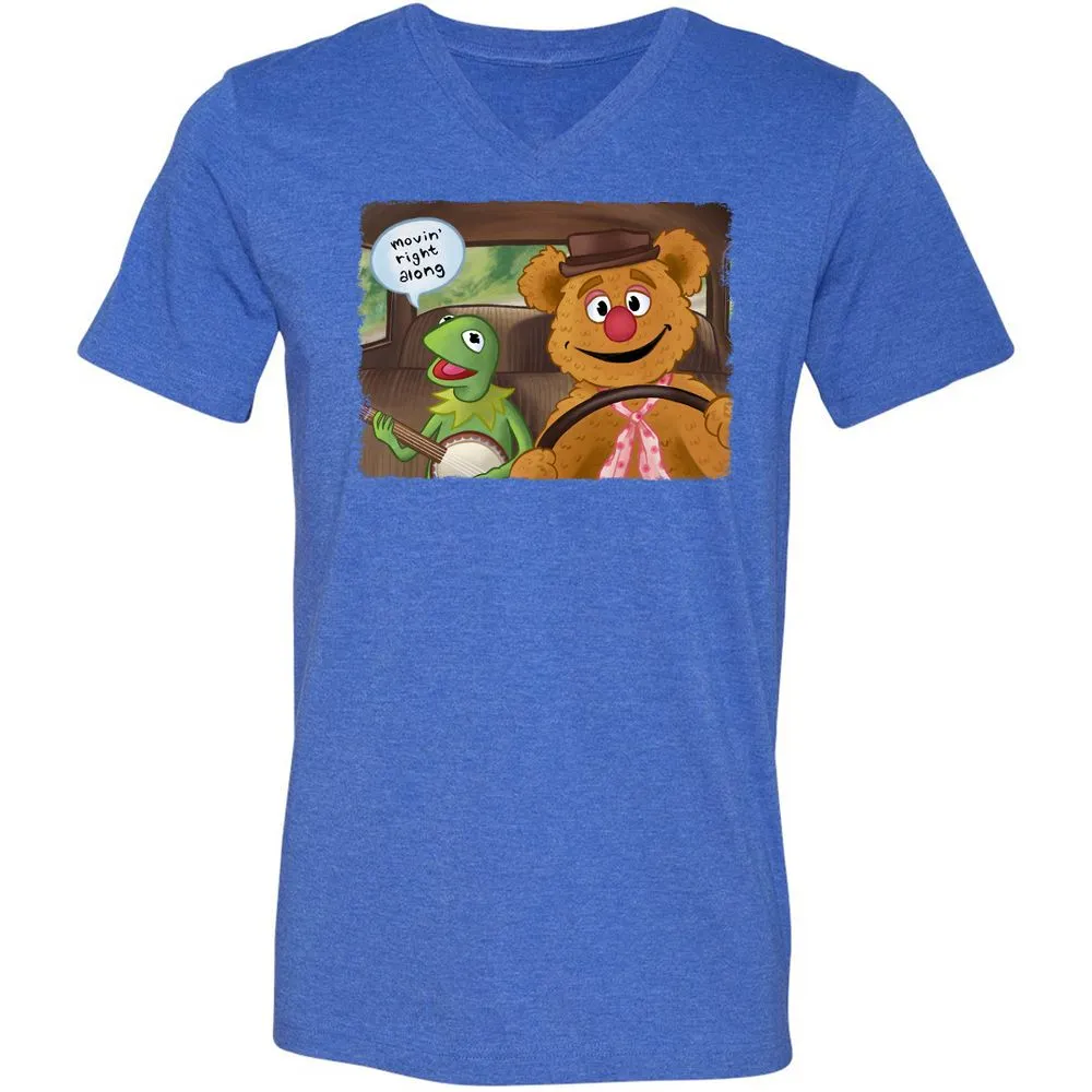 Unisex V-Neck T-Shirt - 3V6A45SJ - Heather True Royal - 14