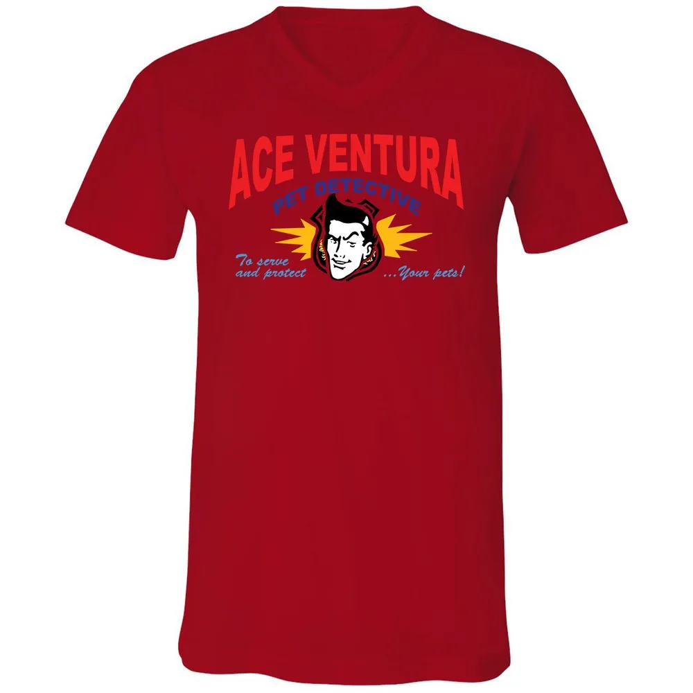 Unisex V-Neck T-Shirt - SJ34DX1Z - Red - 3