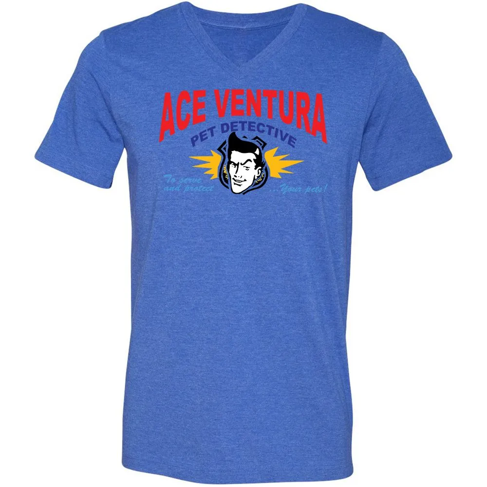 Unisex V-Neck T-Shirt - SJ34DX1Z - Heather True Royal - 14