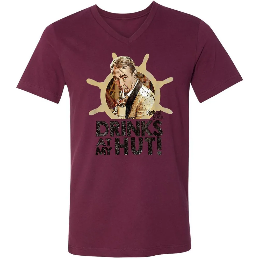 Unisex V-Neck T-Shirt - UD14M7TF - Maroon - 6